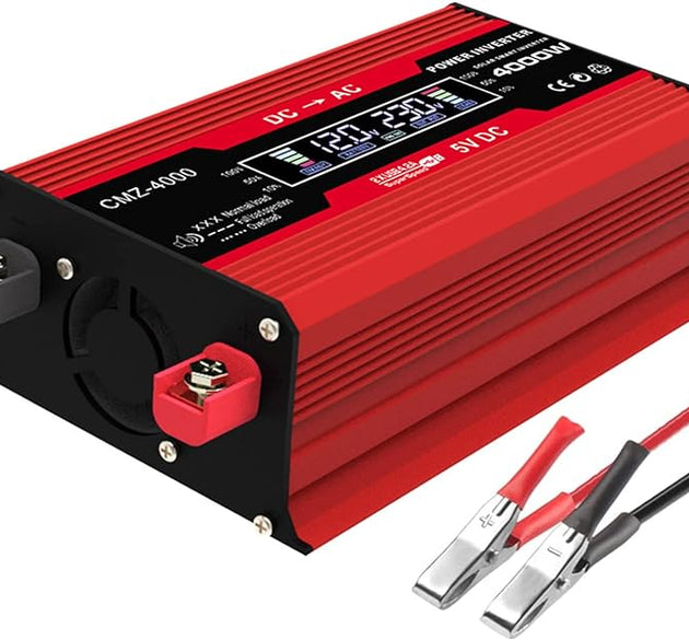 Power Inverter 12V to 220V with Smart LCD – 300W Corrective Wave Inverter for Car 