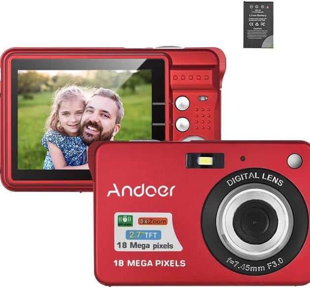 Andoer Digital Camera 18M 720P HD Camera Digital Camcorder 8x Digital Zoom Stabilization 2.7-inch LCD Camera